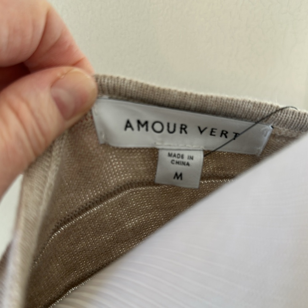 NWT Amour Vert Yvonne Tank, Medium, Oatmeal color - Picture 9 of 9